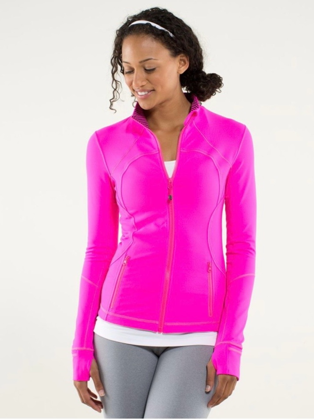 Lululemon Forme Jacket in Raspberry Glo Light/Hyper Stripe Raspberry Glow Light